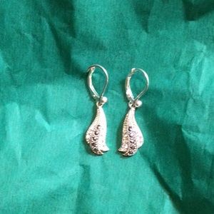 Judith Jack Marcasite and White Crystal Earrings